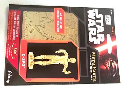METAL EARTH STAR WARS C3PO GOLD