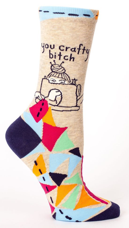 YOU CRAFTY BITCH SOCKS Women's shoe size 5-10.