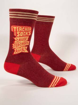 TEACHERS SOCK TEACHERS ROCK MENS Men's shoe size 7-12.