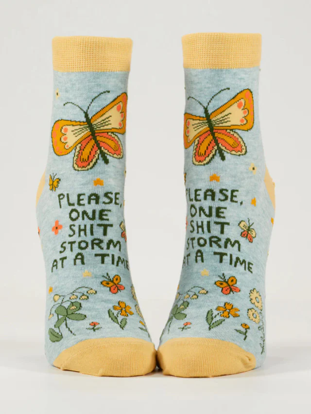 ONE SHIT STORM AT A TIME ANKLE SOCKS WOMENS SIZE 5-10