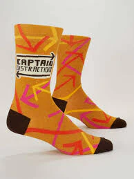 CAPTAIN DISTRACTION CREW SOCKS MENS size 7-12 - Image 2