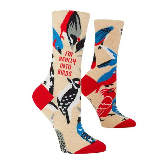 REALLY INTO BIRDS CREW SOCKS women's size 5-10.