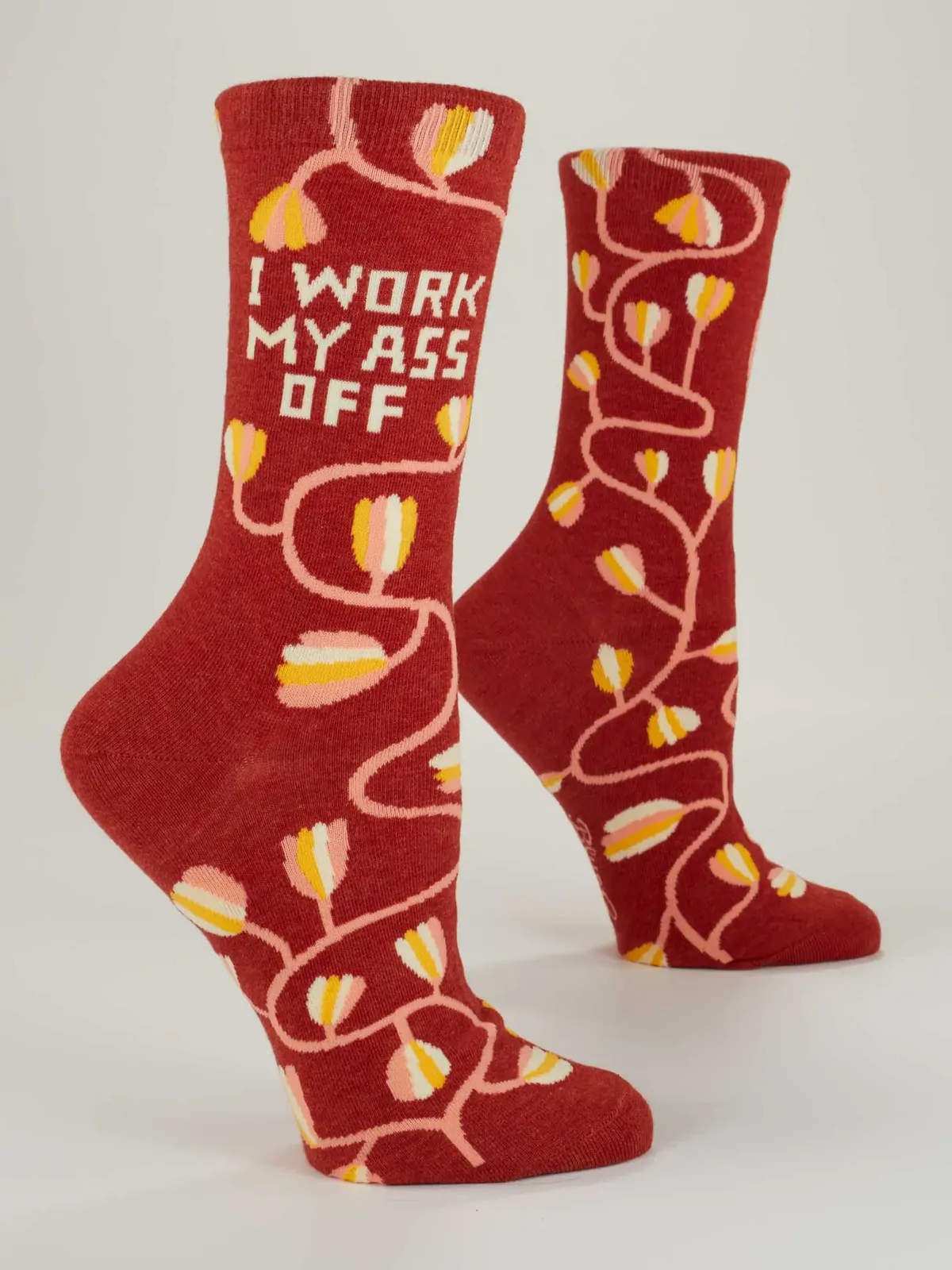 I WORK MY ASS OFF CREW SOCKS WOMENS 5-9 - Image 2
