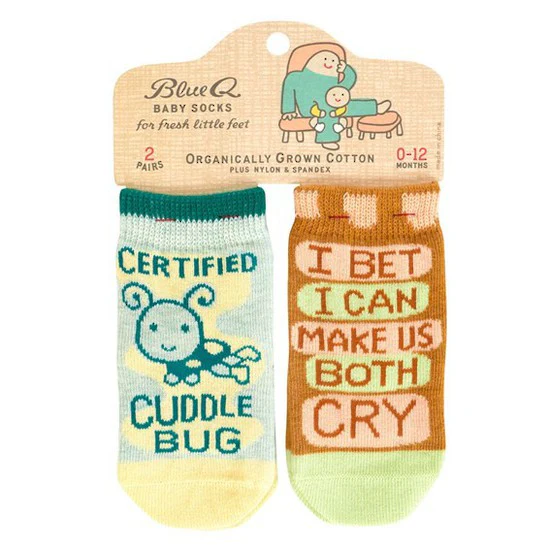 BABY SOCKS I BET I CAN MAKE US BOTH CRY / CUDDLE BUG TWO PAIRS - Image 2
