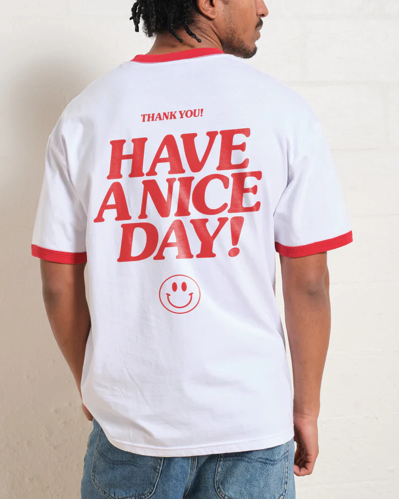 HAVE A NICE DAY RINGER TEE GOODIE WORKS - Image 2