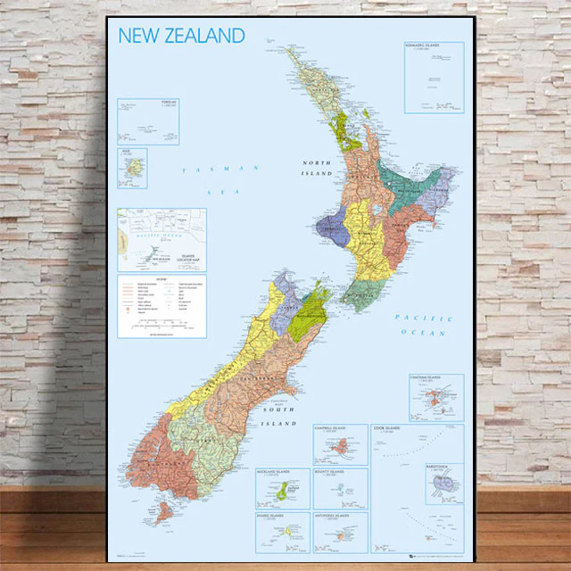 NEW ZEALAND MAP POSTER 688
