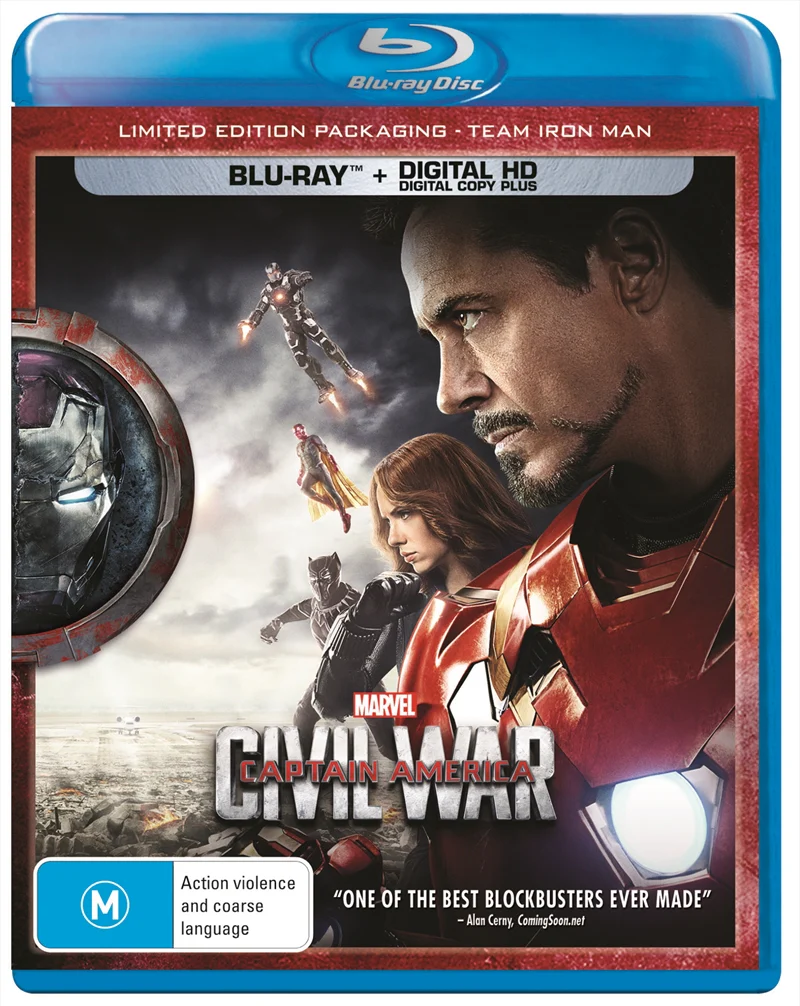 MOVIE ACT | CAPTAIN AMERICA CIVIL WAR LTD ED IRON MAN COVER (BLURAY / DIGITAL HD)
