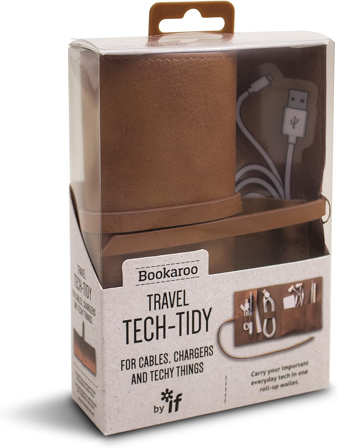 TECH TIDY TRAVEL POUCH TAN BOOKAROO