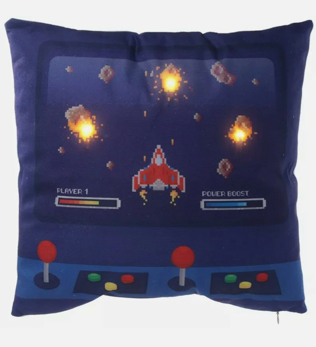 ARCADE GAME LED CUSHION BLUE