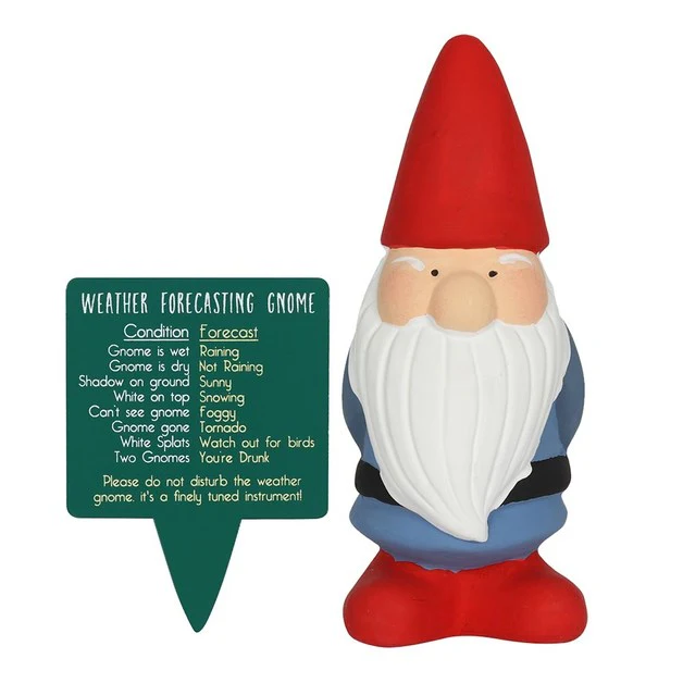 WEATHER FORCASTING GNOME FIGURINE ASSORTED GARDEN