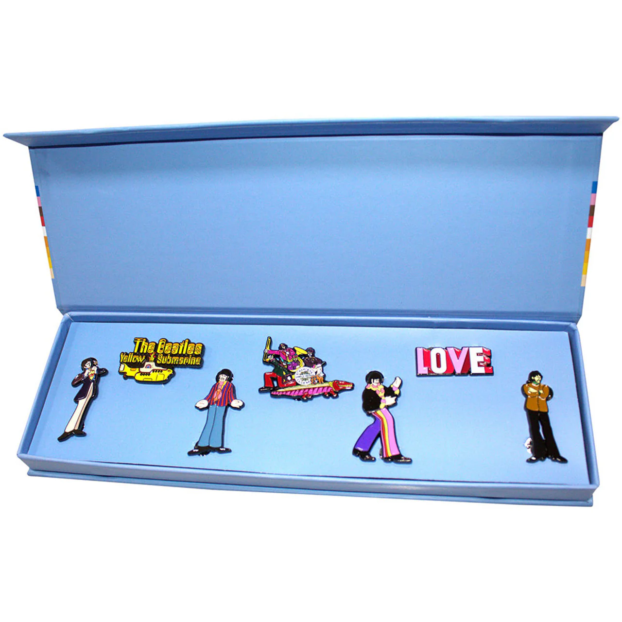 BEATLES BAND YELLOW SUBMARINE DELUXE BADGE SET COLLECTABLE 7 PIECE