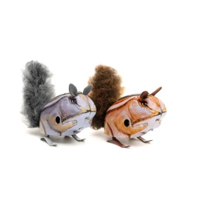 TIN JUMPING SQUIRREL WITH FURRY TAIL
