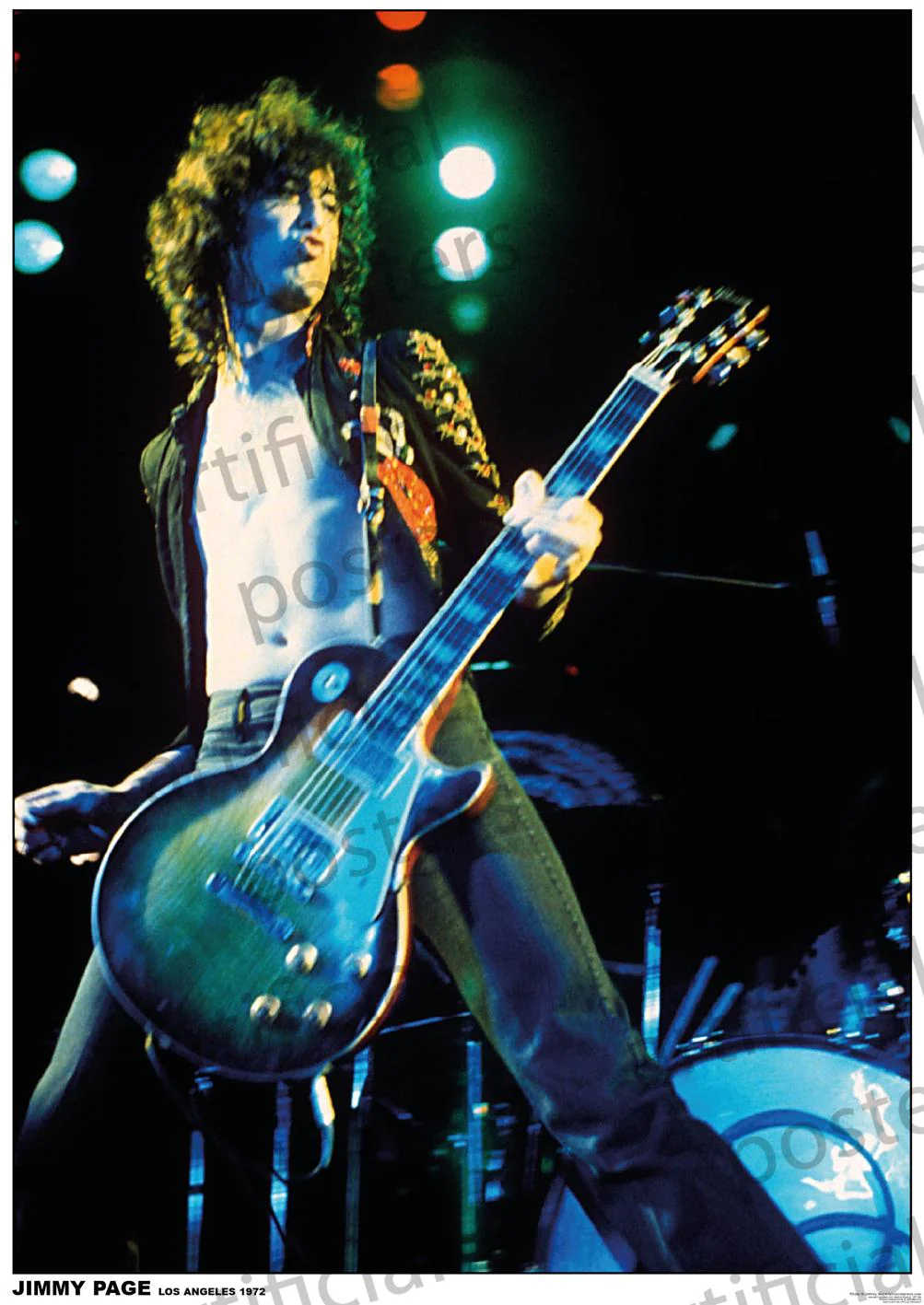 JIMMY PAGE LA 1972 COLOUR LED ZEPPELIN  POSTER 665 - Image 2
