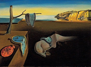 3D MELTING CLOCK SALVADOR DALI SHELF CLOCK SILVER