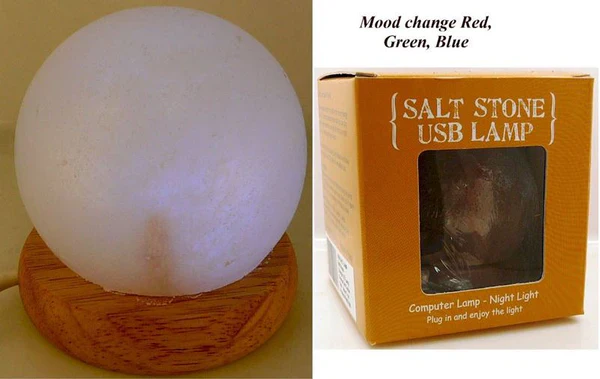 USB SALT LAMP WHITE BALL 10CM MOOD CHANGE