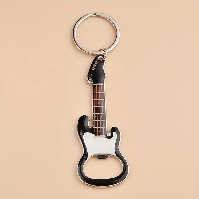 GUITAR BOTTLE OPENER BLACK KEYRING