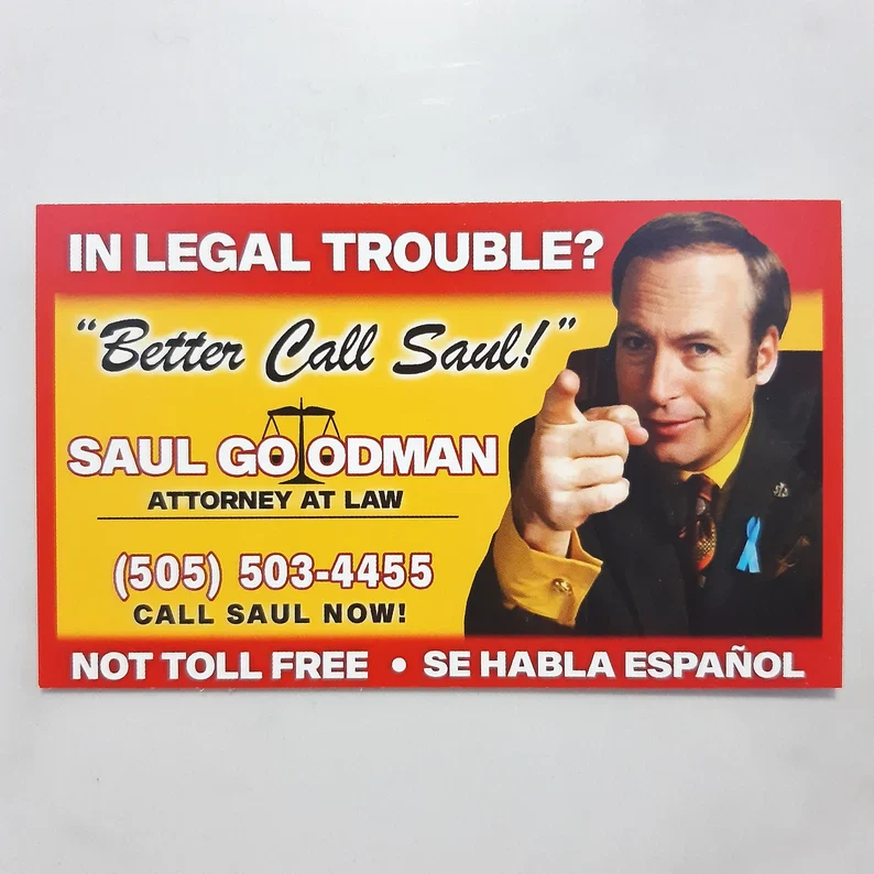 BETTER CALL SAUL GOODMAN BREAKING BAD BUSINESS CARD