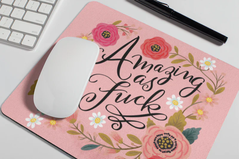 AMAZING AS FUCK MOUSE PAD PINK