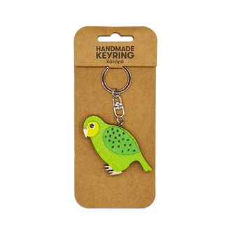 KAKAPO BIRD WOODEN KEYRING