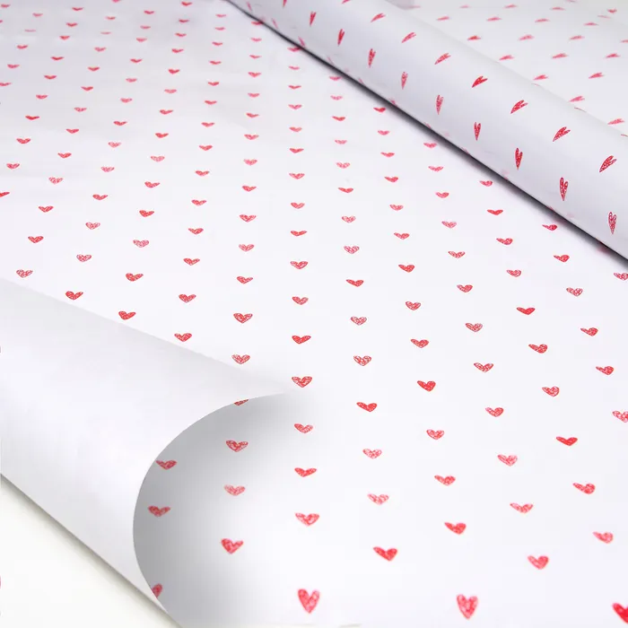 GIFT WRAP HEARTS ROLL 2M - Image 3