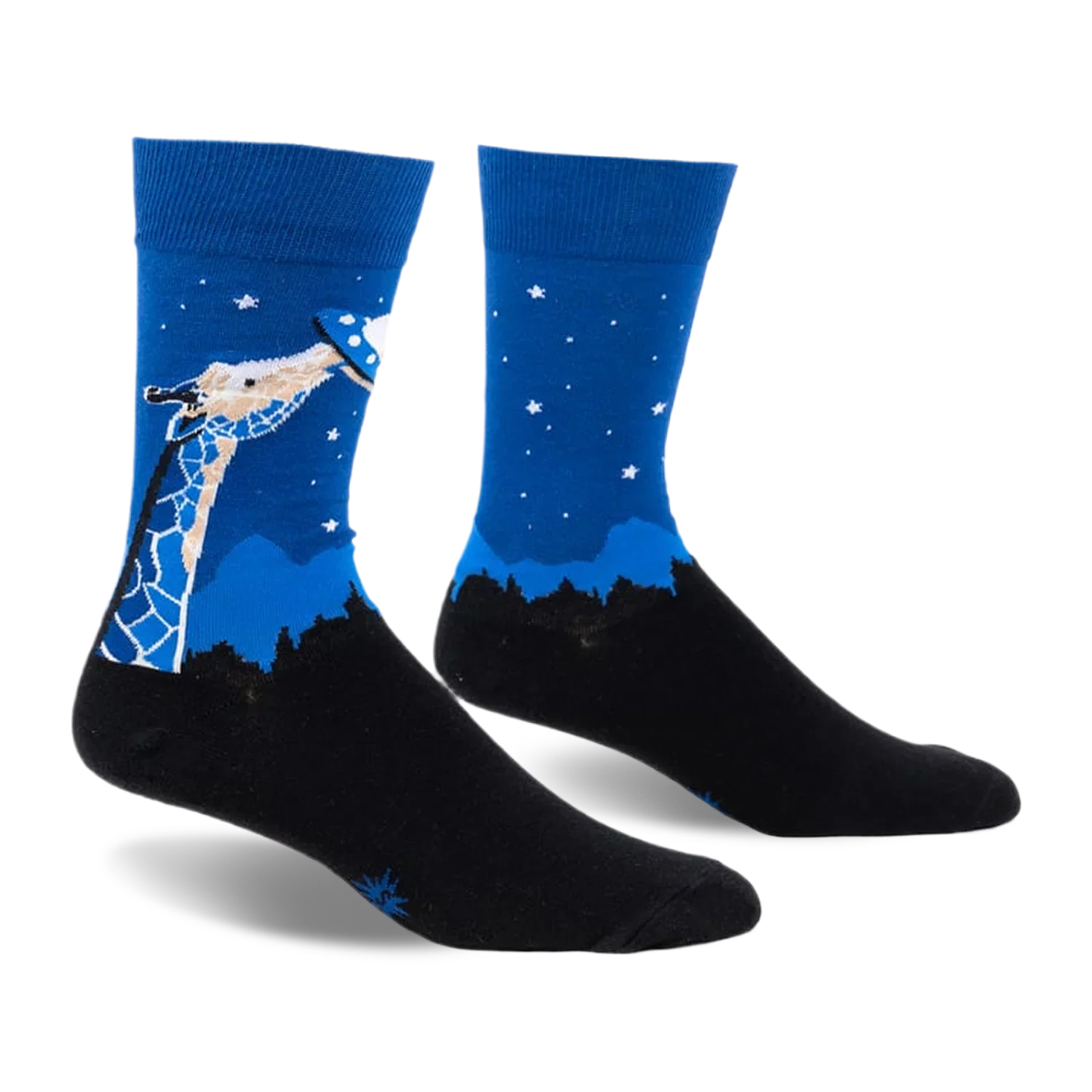 STAND TALL MENS CREW SOCK GIRAFFE UFO SIZE 7-13