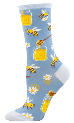 BEE MY HONEY SOCKS BLUE (5-10.5 W / 4.6.5 M)