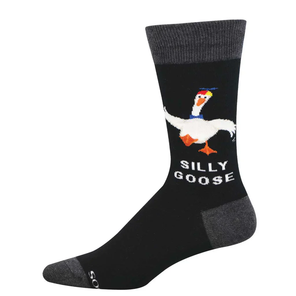 SILLY GOOSE SOCKS BLACK  (7-12 M / 11-13 W) - Image 2