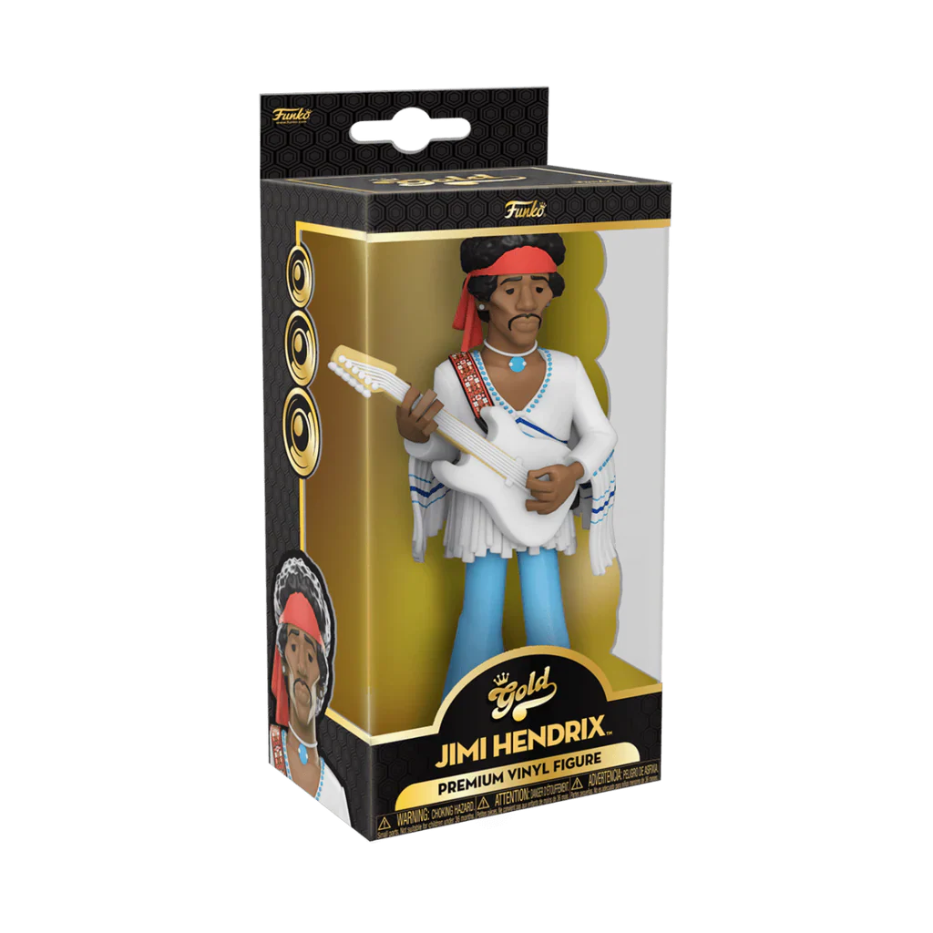 JIMI HENDRIX 5" VINYL GOLD FIGURINE