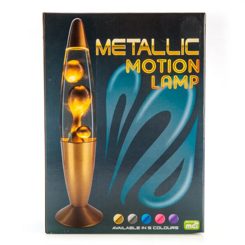 RETRO LAVA LAMP BLACK MOTION ROCKET YELLOW LAVA BLUE - Image 2