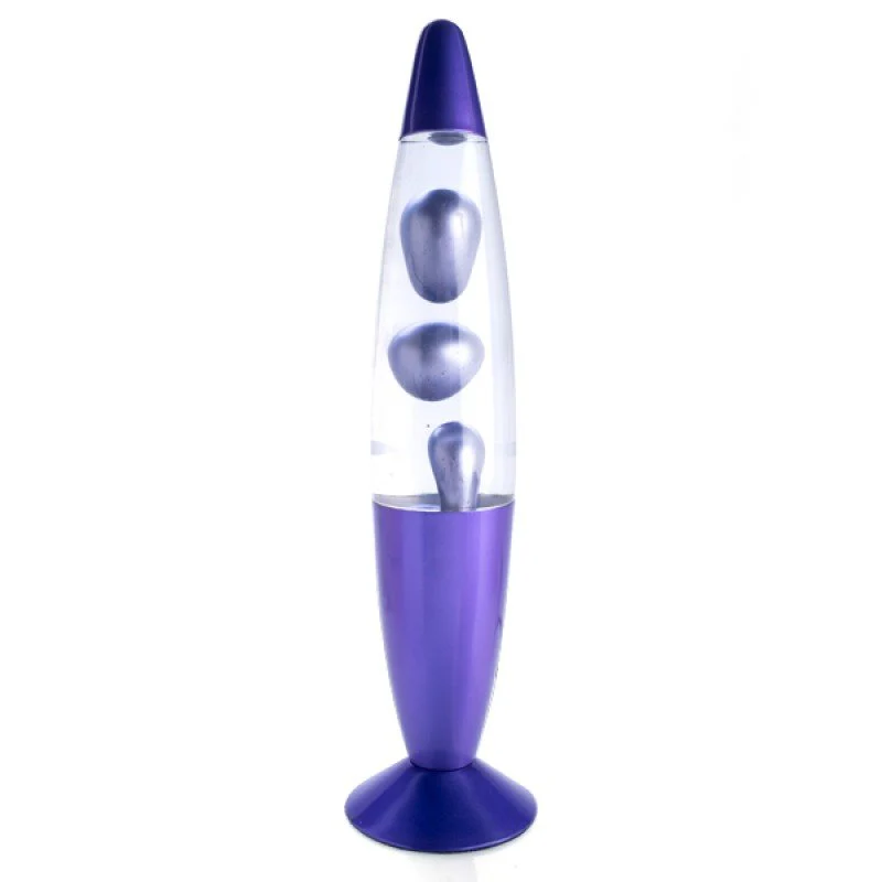 RETRO LAVA LAMP METALLIC PURPLE MOTION ROCKET LAMP