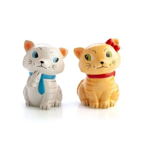 RETRO CATS SALT AND PEPPER SET CERAMIC