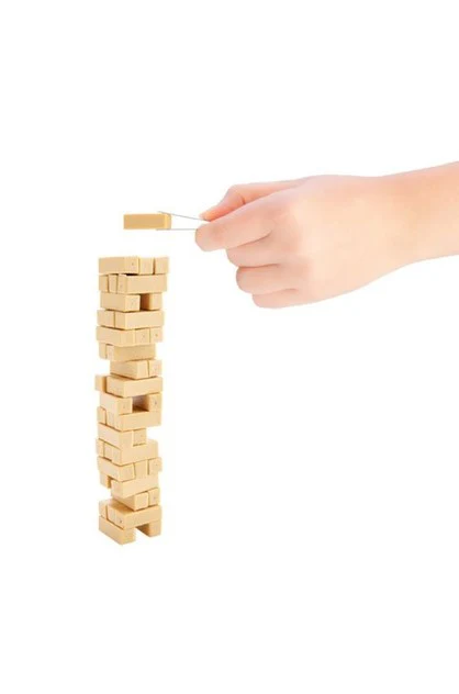 WORLDS SMALLEST JENGA TOPPLE TOWER GAME 12.2(L) x 8.3(W) x 2.4(H) cm