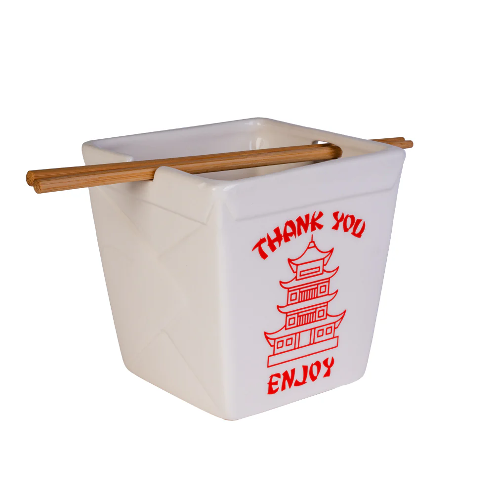 TAKEAWAY NOODLE BOWL WITH CHOPSTICKS 3D CERAMIC BOWL