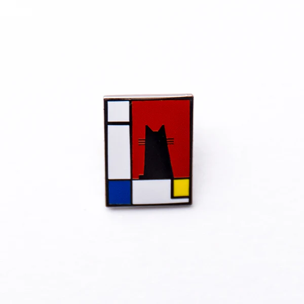 MEOWDRIAN MONDRIAN CAT BADGE PIN