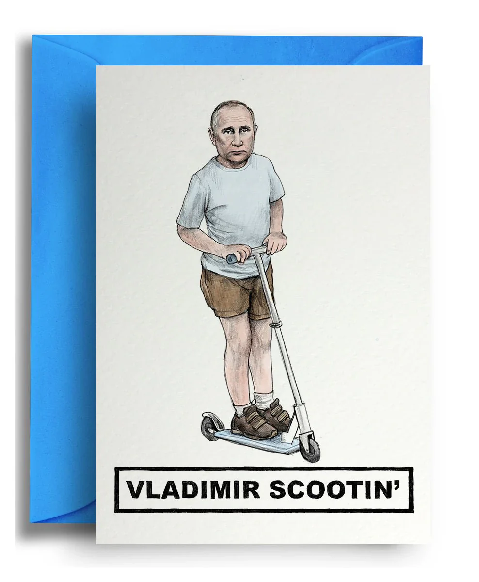 VLADIMIR SCOOTIN GREETING CARD