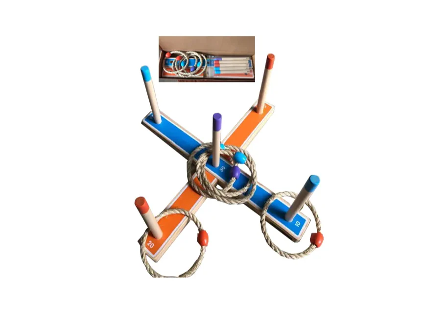 RING TOSS GARDEN GAMES WOOD AND ROPE - Image 2