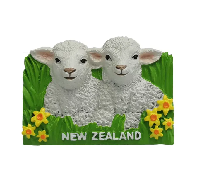 NZ LAMBS IN DAFFODILS MAGNET