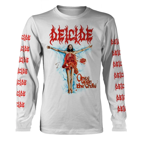 DEICIDE ONCE UPON THE CROSS WHITE LONGSLEEVE TEE
