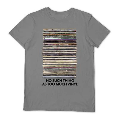 NO SUCH THING AS TOO MUCH VINYL GREY TEE