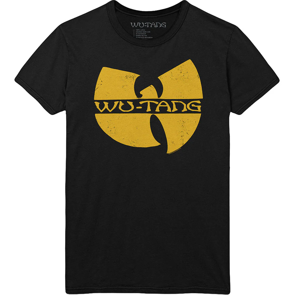 WUTANG CLAN DISTRESSED LOGO BLACK TEE